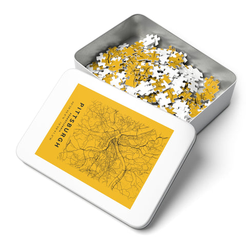 Pittsburgh City Street Map Jigsaw Puzzle with Tin Puzzle - YinzerShop