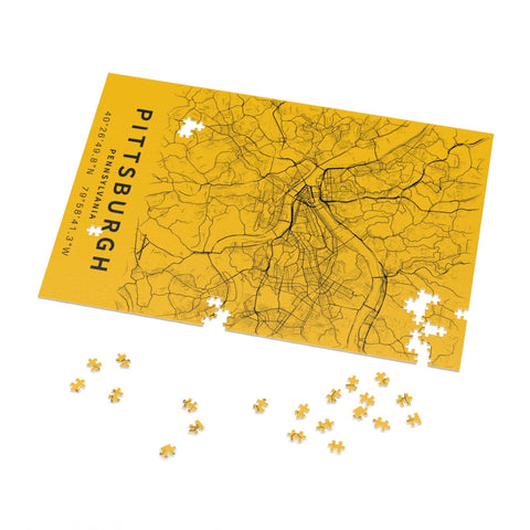 Pittsburgh City Street Map Jigsaw Puzzle with Tin Puzzle - YinzerShop