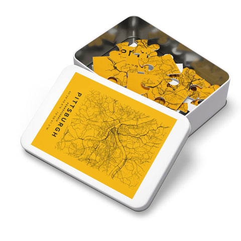 Pittsburgh City Street Map Jigsaw Puzzle with Tin Puzzle - YinzerShop