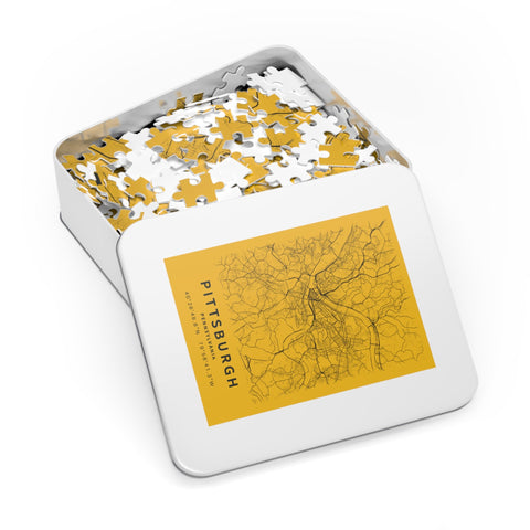 Pittsburgh City Street Map Jigsaw Puzzle with Tin Puzzle - YinzerShop