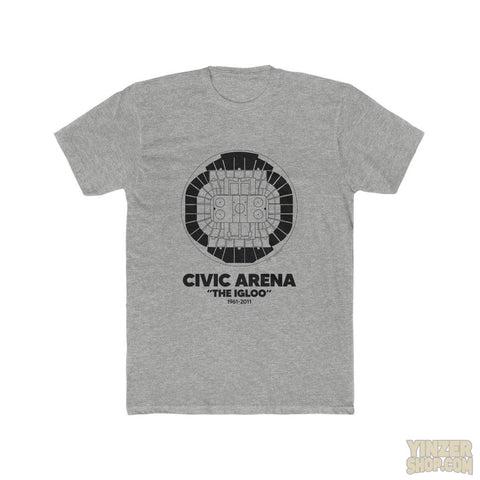 Pittsburgh Civic Arena "The Igloo"  Cotton Crew Tee T-Shirt Printify Heather Grey S 