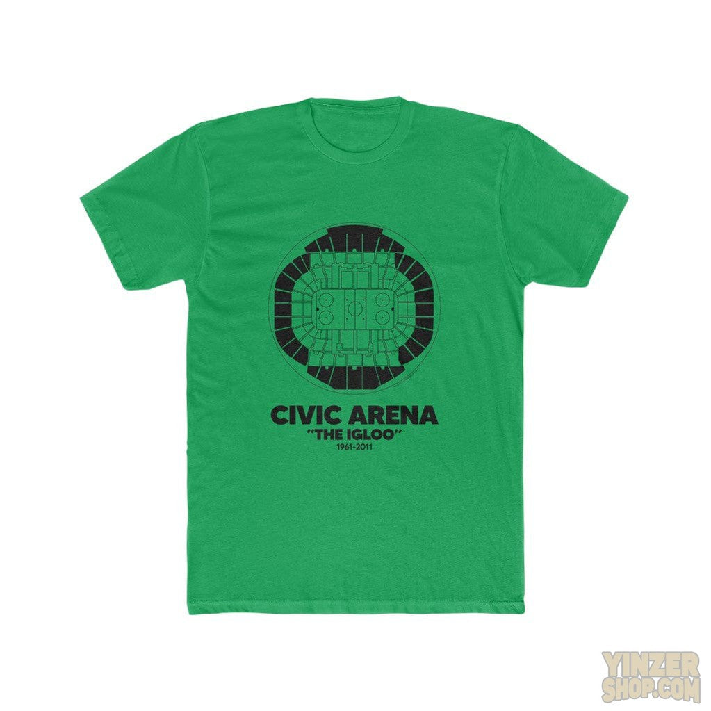 Pittsburgh Civic Arena "The Igloo"  Cotton Crew Tee T-Shirt Printify Solid Kelly Green S 