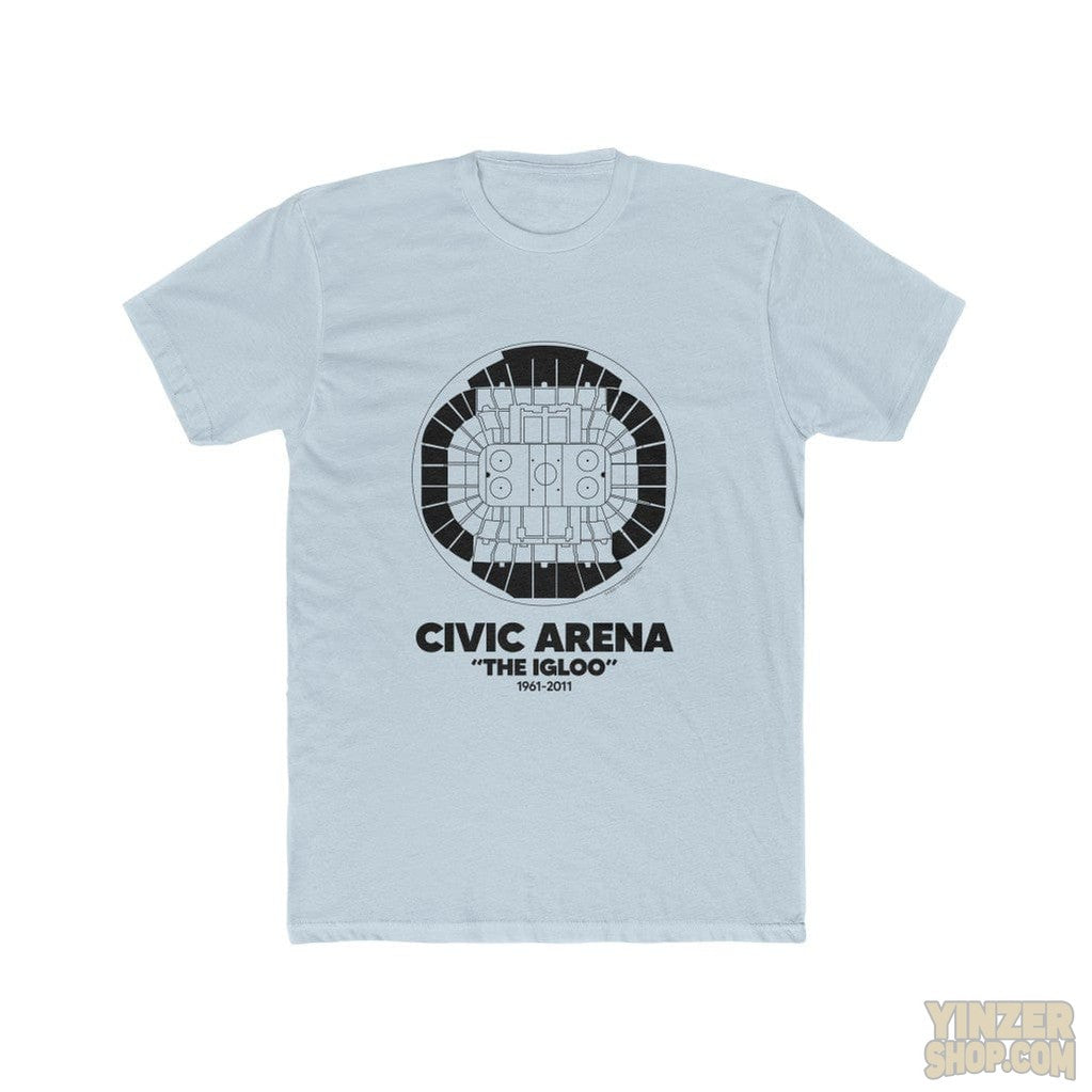 Pittsburgh Civic Arena "The Igloo"  Cotton Crew Tee T-Shirt Printify Solid Light Blue S 