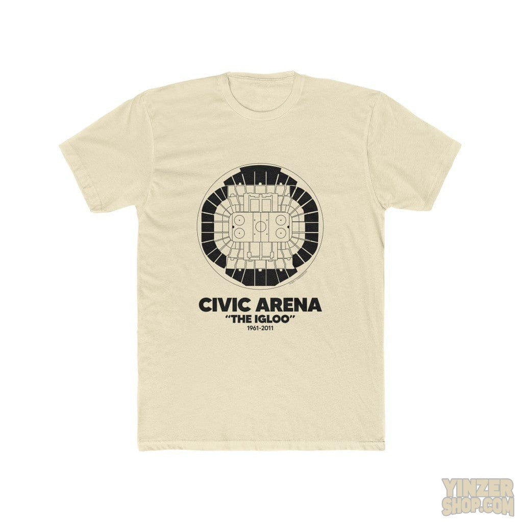 Pittsburgh Civic Arena "The Igloo"  Cotton Crew Tee T-Shirt Printify Solid Natural L 