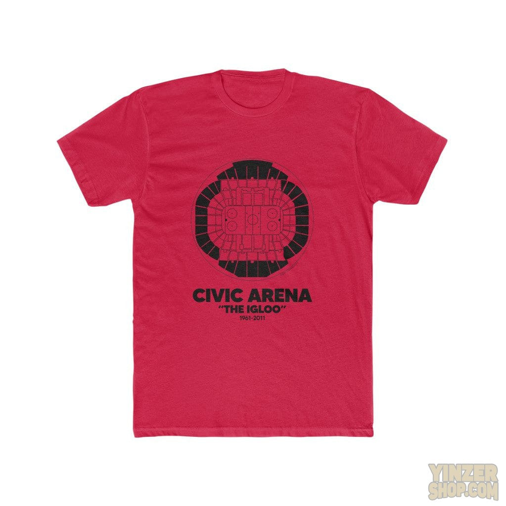 Pittsburgh Civic Arena "The Igloo"  Cotton Crew Tee T-Shirt Printify Solid Red S 
