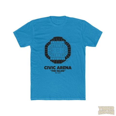 Pittsburgh Civic Arena "The Igloo"  Cotton Crew Tee T-Shirt Printify Solid Turquoise S 