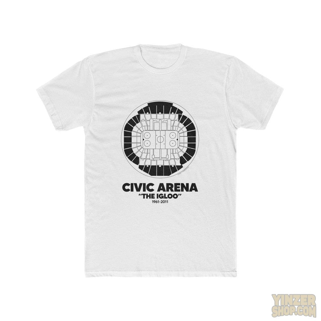 Pittsburgh Civic Arena "The Igloo"  Cotton Crew Tee T-Shirt Printify Solid White S 