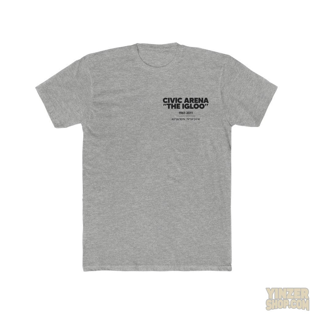 Pittsburgh Civic Arena "The Igloo" T-Shirt Print on Back w/ Small Logo T-Shirt Printify Heather Grey S 
