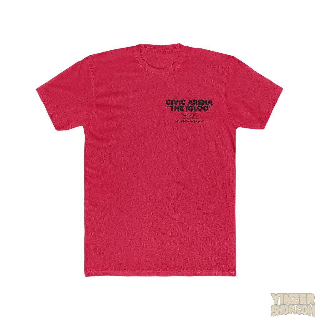 Pittsburgh Civic Arena "The Igloo" T-Shirt Print on Back w/ Small Logo T-Shirt Printify Solid Red S 