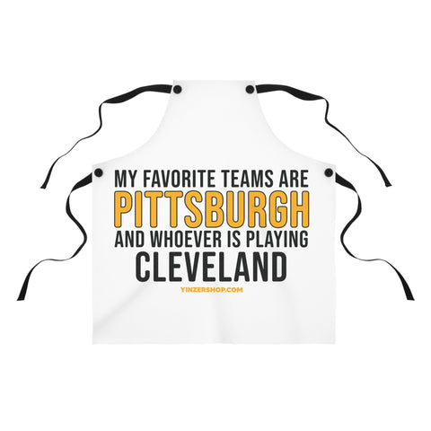 Pittsburgh Cleveland Apron – Lightweight Cooking Apron with Black Twill Straps Accessories - YinzerShop