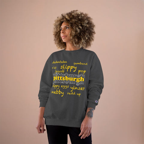 Pittsburgh Crewneck Sweatshirt – Champion Eco Cotton Polyester Blend Pullover Sweatshirt - YinzerShop