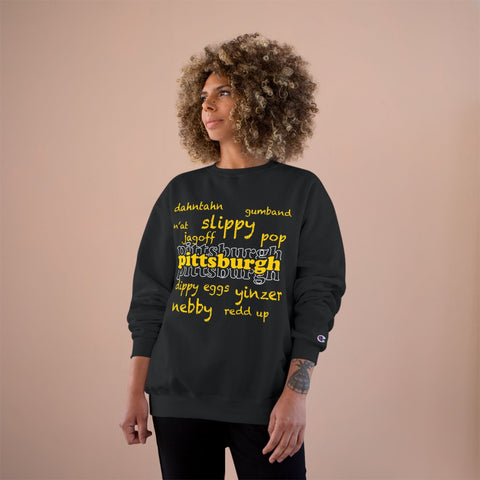 Pittsburgh Crewneck Sweatshirt – Champion Eco Cotton Polyester Blend Pullover Sweatshirt - YinzerShop