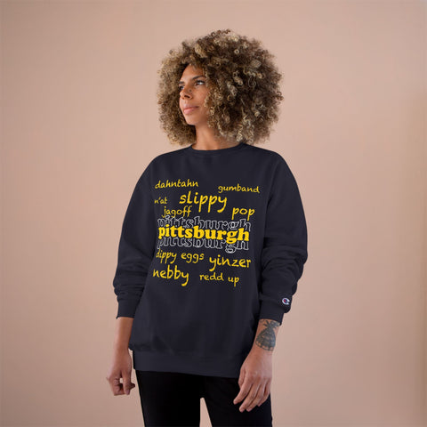Pittsburgh Crewneck Sweatshirt – Champion Eco Cotton Polyester Blend Pullover Sweatshirt - YinzerShop