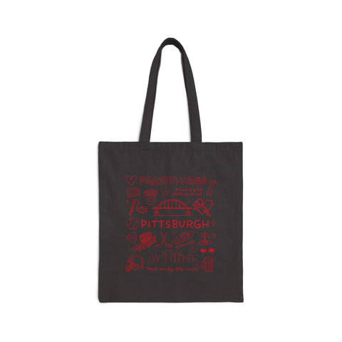 Pittsburgh Doodle Collage - Tote Bag Bag - YinzerShop