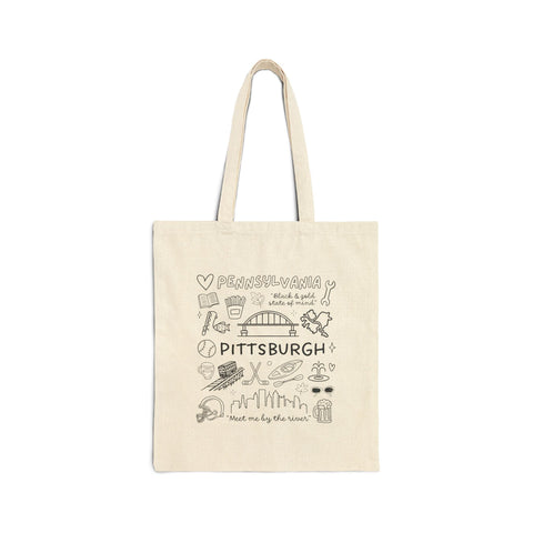 Pittsburgh Doodle Collage - Tote Bag Bag - YinzerShop