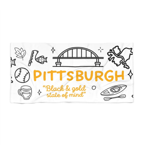 Pittsburgh Doodles Wrap - Beach Towel Home Decor - YinzerShop