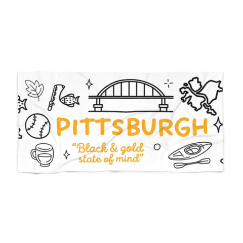 Pittsburgh Doodles Wrap - Beach Towel Home Decor - YinzerShop