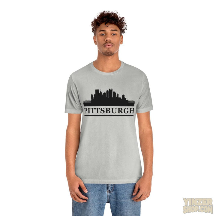 Pittsburgh Downtown Skyline Design T-Shirt T-Shirt Printify   