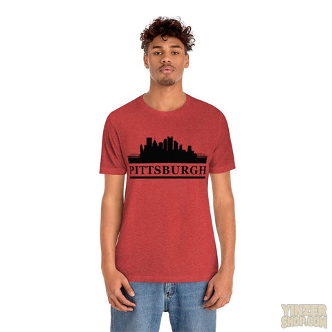 Pittsburgh Downtown Skyline Design T-Shirt T-Shirt Printify   