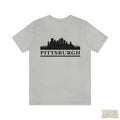 Pittsburgh Downtown Skyline Design T-Shirt T-Shirt Printify Silver L 