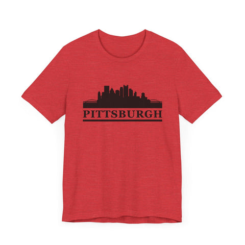 Pittsburgh Downtown Skyline Design T-Shirt - Unisex bella+canvas 3001 T-Shirt - YinzerShop