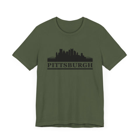 Pittsburgh Downtown Skyline Design T-Shirt - Unisex bella+canvas 3001 T-Shirt - YinzerShop