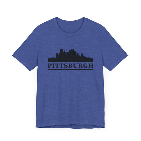 Pittsburgh Downtown Skyline Design T-Shirt - Unisex bella+canvas 3001 T-Shirt - YinzerShop