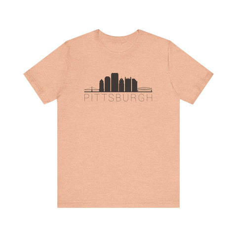 Pittsburgh Downtown Skyline Simplistic Design T-Shirt - Unisex bella+canvas 3001 T-Shirt - YinzerShop