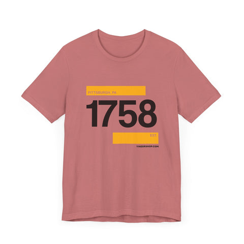 Pittsburgh Established 1758 clean retro - Short sleeve tee T-Shirt - YinzerShop