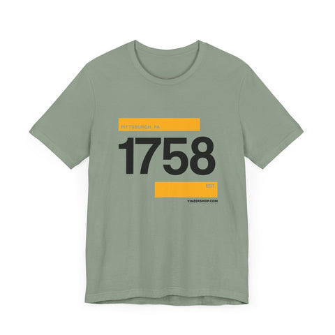 Pittsburgh Established 1758 clean retro - Short sleeve tee T-Shirt - YinzerShop