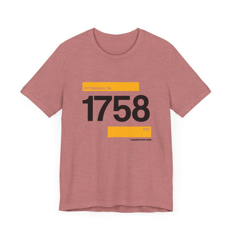 Pittsburgh Established 1758 clean retro - Short sleeve tee T-Shirt - YinzerShop