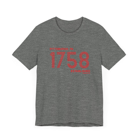 Pittsburgh Established 1758 Retro Lines - Short Sleeve Tee T-Shirt - YinzerShop