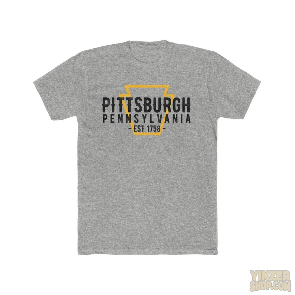 Pittsburgh Established 1758 T-Shirt T-Shirt Printify Heather Grey L 