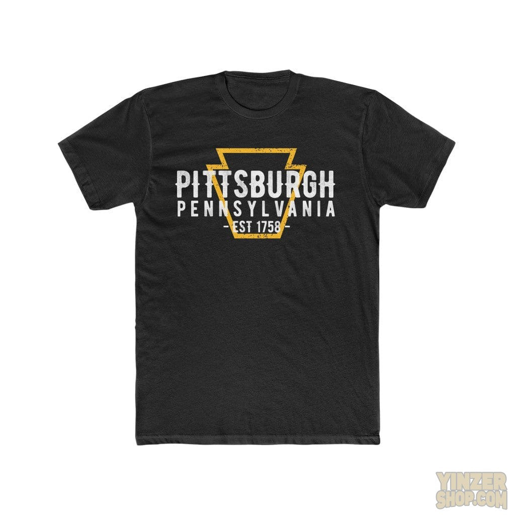 Pittsburgh Established 1758 T-Shirt T-Shirt Printify Solid Black S 