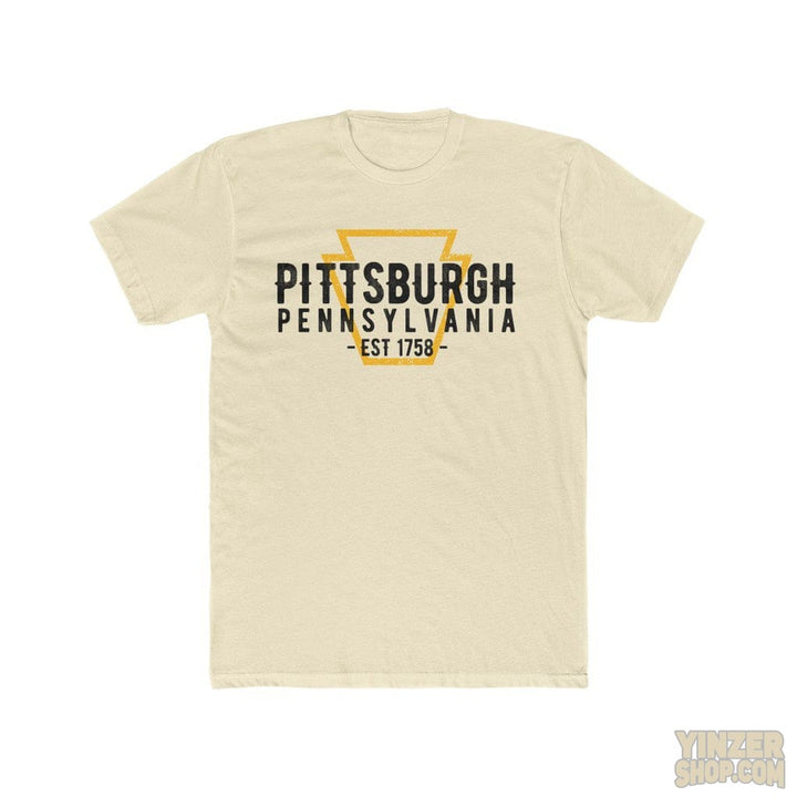 Pittsburgh Established 1758 T-Shirt T-Shirt Printify Solid Natural S 