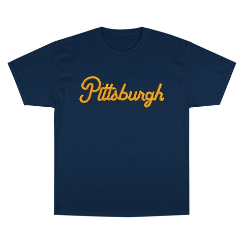 Pittsburgh Faux Embroidery - Champion T-Shirt T-Shirt - YinzerShop