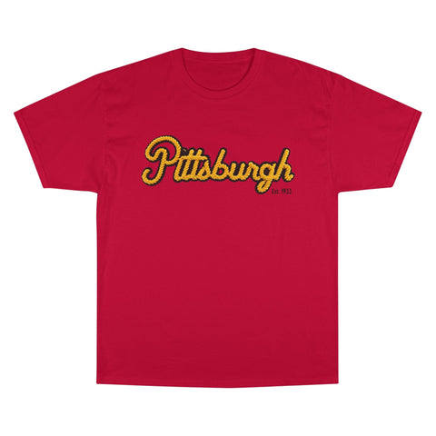 Pittsburgh Faux Embroidery - Champion T-Shirt T-Shirt - YinzerShop