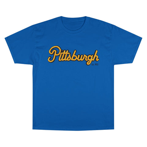 Pittsburgh Faux Embroidery - Champion T-Shirt T-Shirt - YinzerShop