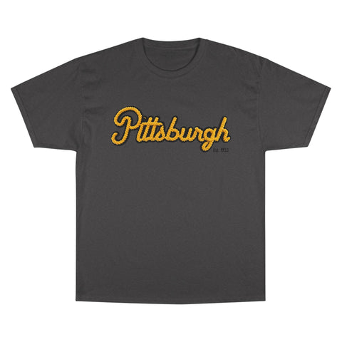 Pittsburgh Faux Embroidery - Champion T-Shirt T-Shirt - YinzerShop