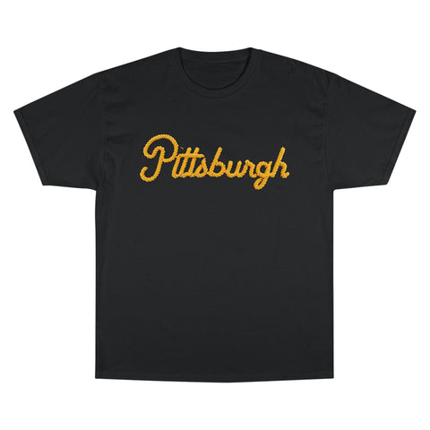 Pittsburgh Faux Embroidery - Champion T-Shirt T-Shirt - YinzerShop