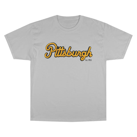 Pittsburgh Faux Embroidery - Champion T-Shirt T-Shirt - YinzerShop