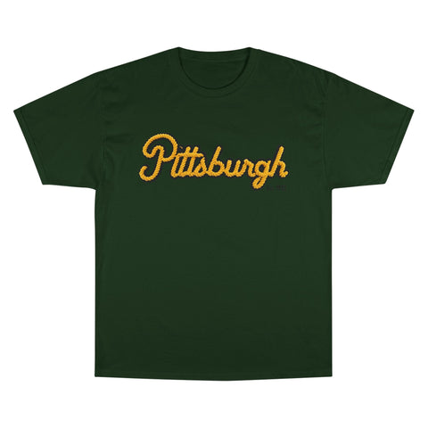 Pittsburgh Faux Embroidery - Champion T-Shirt T-Shirt - YinzerShop