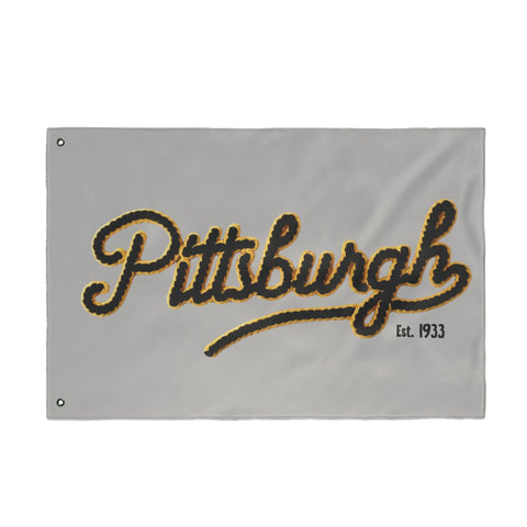 Pittsburgh Faux Embroidery - Double Sided Flag Home Decor - YinzerShop
