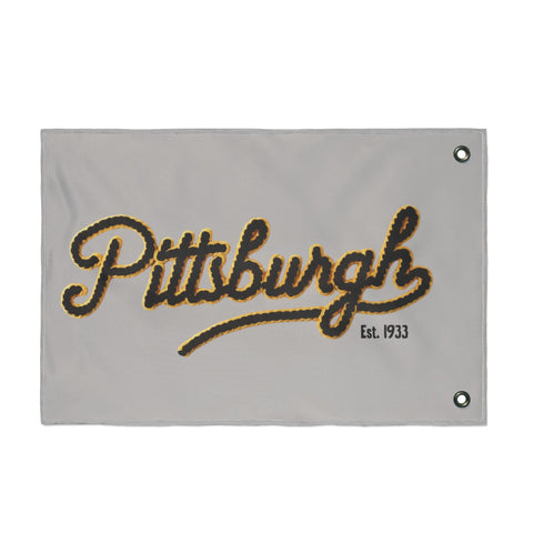 Pittsburgh Faux Embroidery - Double Sided Flag Home Decor - YinzerShop