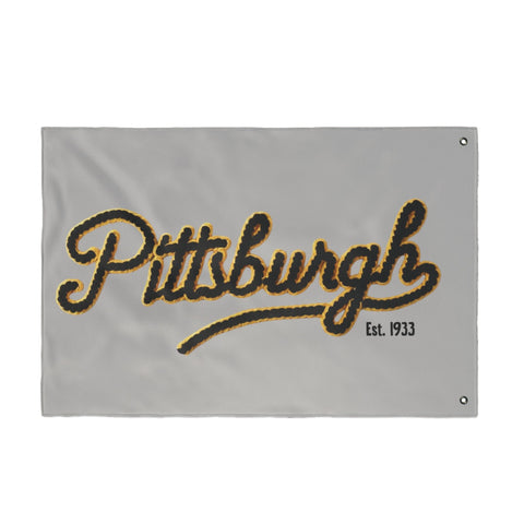 Pittsburgh Faux Embroidery - Double Sided Flag Home Decor - YinzerShop