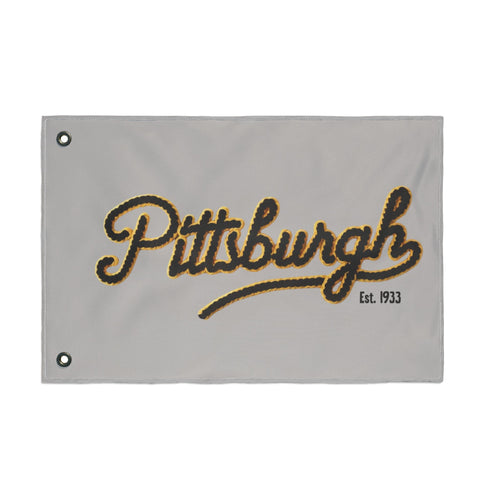 Pittsburgh Faux Embroidery - Double Sided Flag Home Decor - YinzerShop