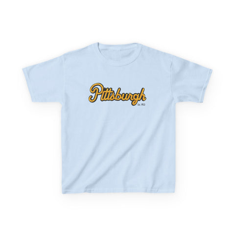Pittsburgh Faux Embroidery Kids Graphic T-Shirt Kids Apparel - YinzerShop