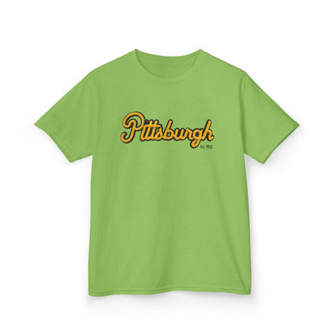 Pittsburgh Faux Embroidery Kids Graphic T-Shirt Kids Apparel - YinzerShop