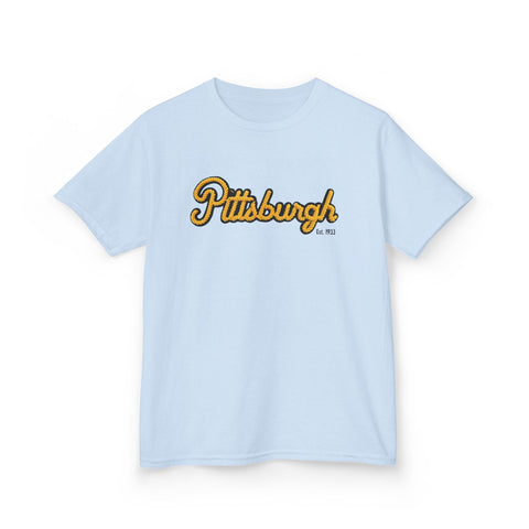 Pittsburgh Faux Embroidery Kids Graphic T-Shirt Kids Apparel - YinzerShop