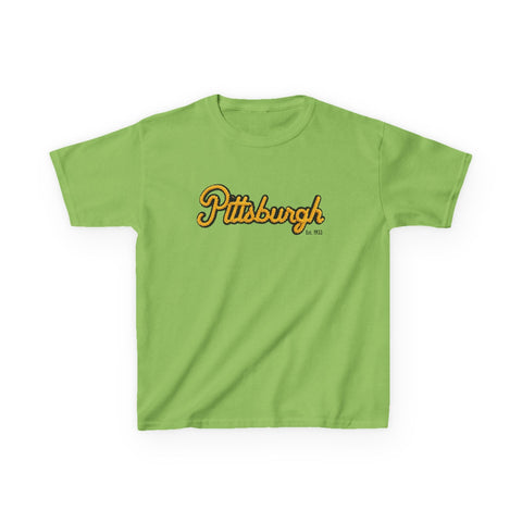 Pittsburgh Faux Embroidery Kids Graphic T-Shirt Kids Apparel - YinzerShop